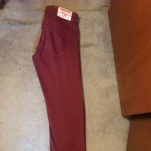 Burgundy Tru Religion Pants